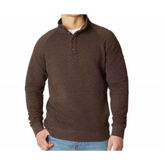 Eddie‎ Bauer Brown 1/4 Snap Quilted Pullover w/ Kangaroo Pocket | Medium - Picture 1 of 10